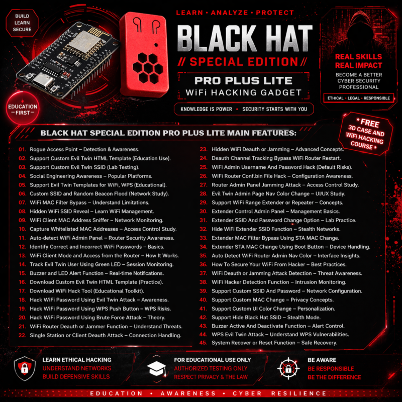 Black Hat Special Edition Pro Plus Lite WiFi Hacking Gadget