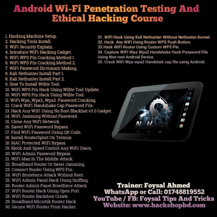 Android WiFi Penetration Testing And Ethical Hacking Course
