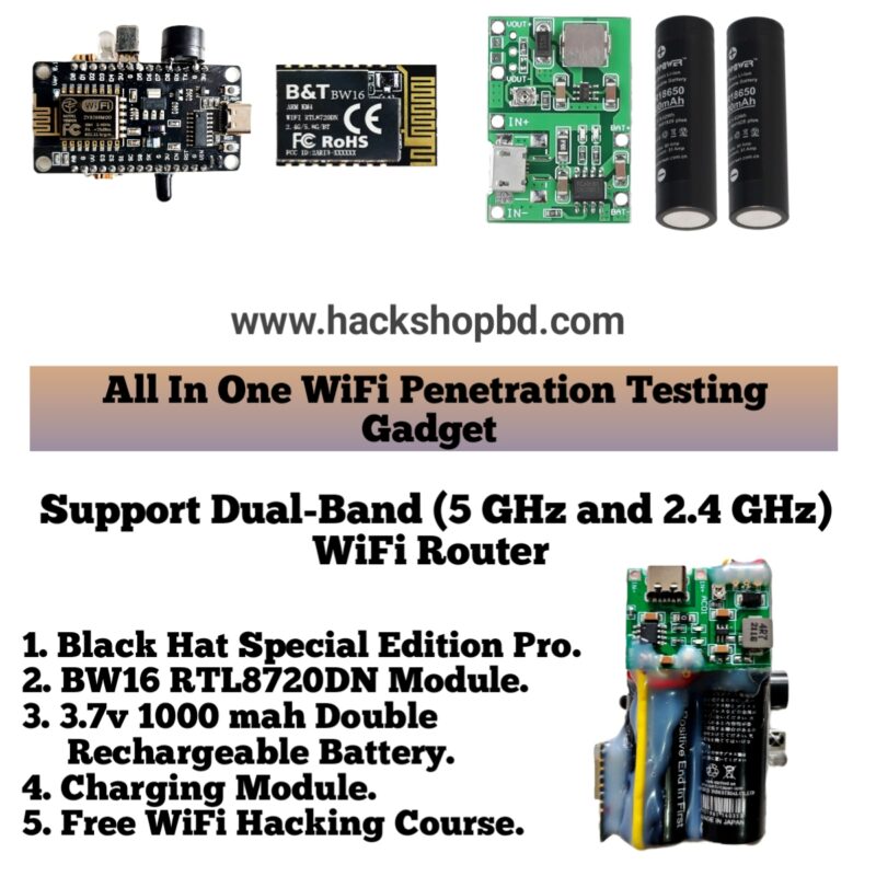 Black Hat Pro & BW16 RTL8720DN Modules with Dual Battery System