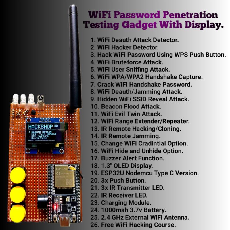 WiFi Password Penetration Testing Gadget With Display